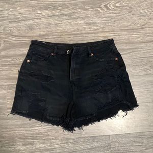 American Eagle comfort stretch black denim shorts
